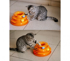 560021 Jeu intéractif pour chats tour circulaire à anneaux et boules tournantes