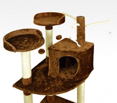 HK1015 gymnase - arbre a chats avec griffoir, lit et colonnes en sisal 110 cm