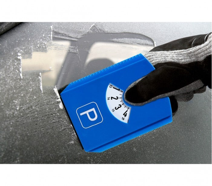 Disque de stationnement en plastique multiusage avec grattoir a glace / givre