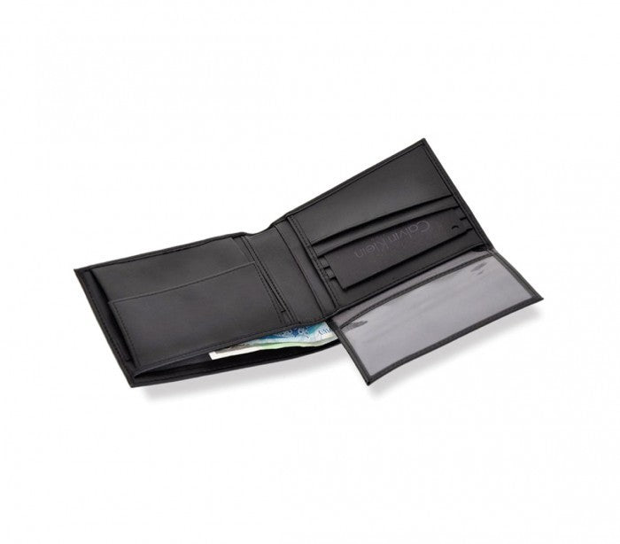 S04 Portefeuille noir CALVIN KLEIN pour homme en vrai cuir