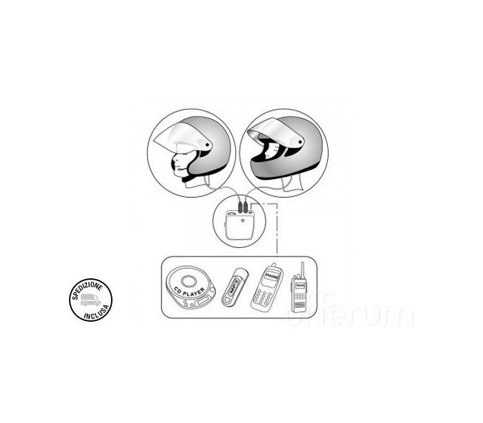 Kit Intercom duo pour deux casques de moto attaque mp3 audio radio 